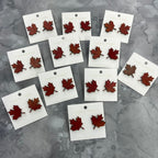 Fall Maple Leaf Earrings, Fall Wood Stud Earrings