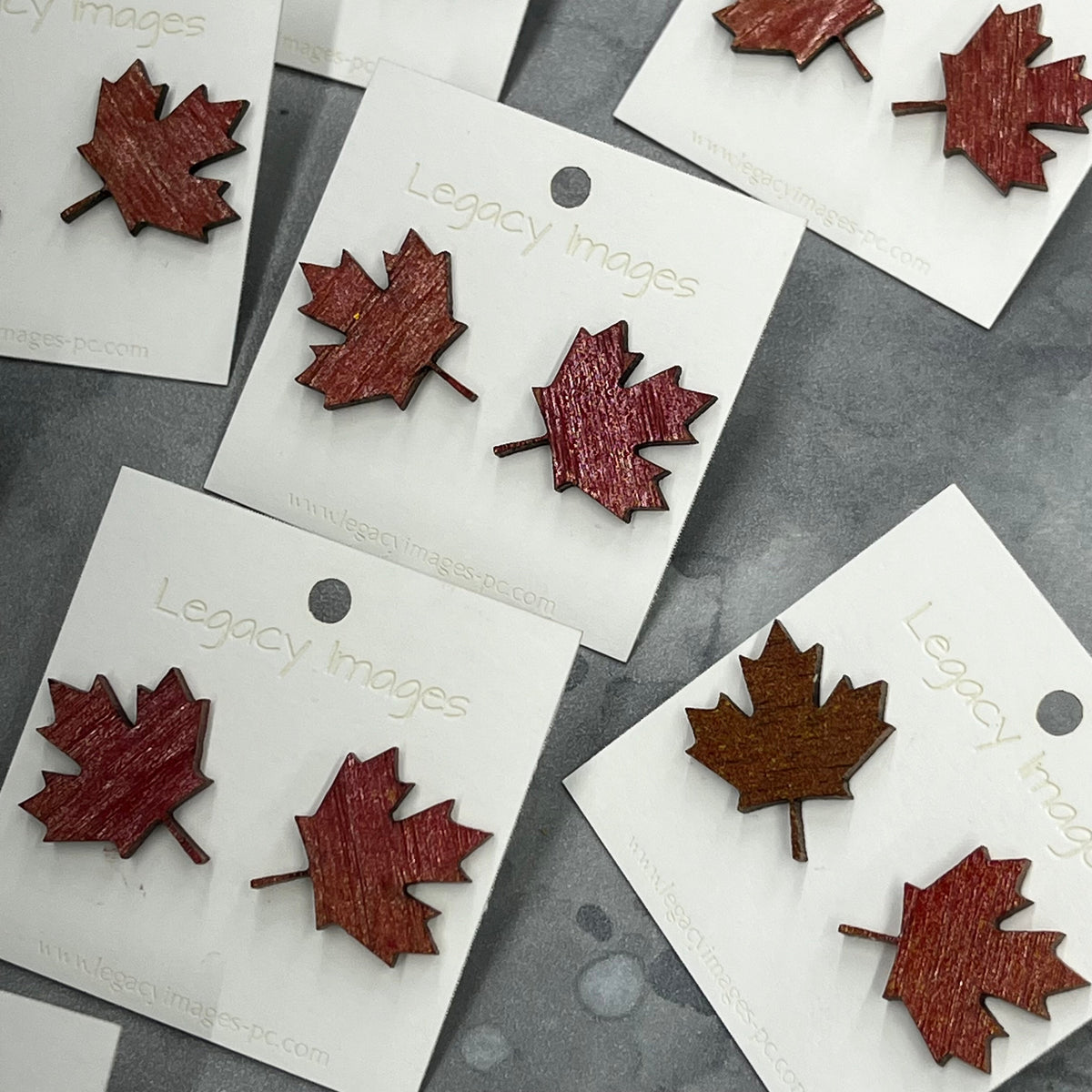 Fall Maple Leaf Earrings, Fall Wood Stud Earrings