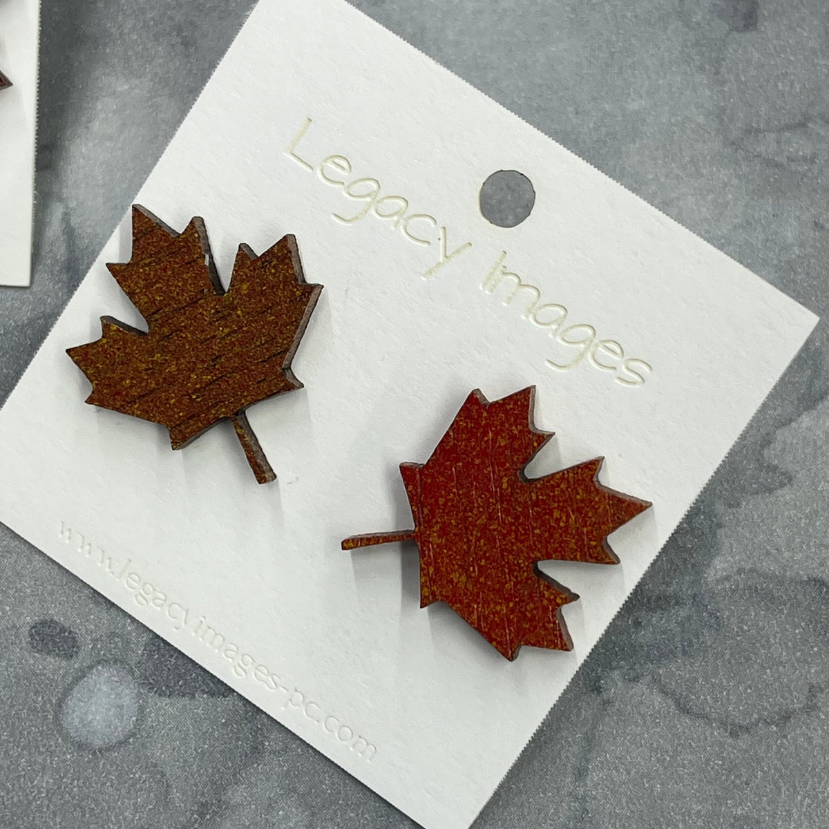 Fall Maple Leaf Earrings, Fall Wood Stud Earrings