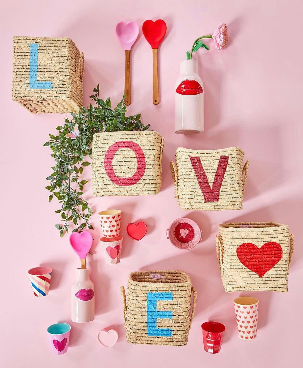Kitchen Silicone Spoon in Heart shape | Dark Pink
