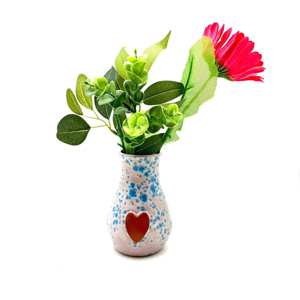 Calliope Heart Vase - Dutch Enamel by Papillon Marketplace Online