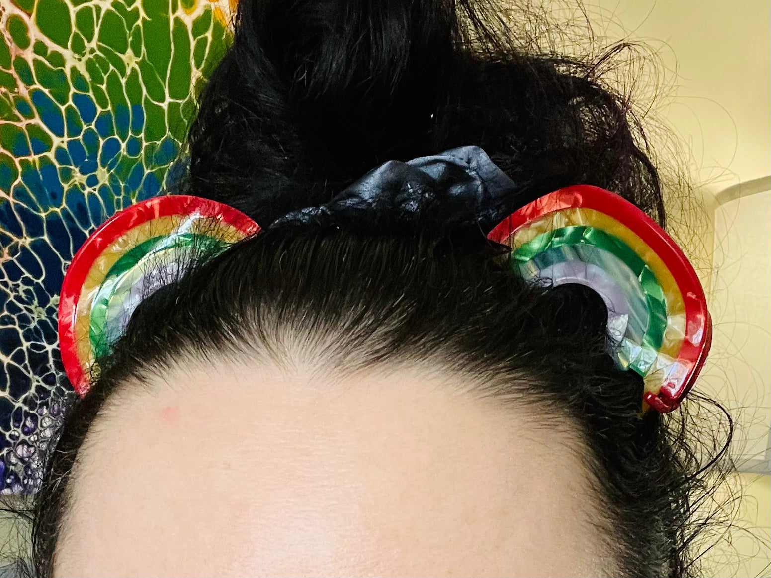 Rainbow Acetate Hair Claw Clip