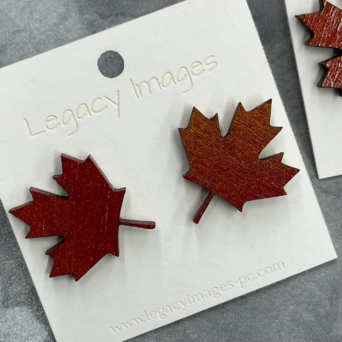Fall Maple Leaf Earrings, Fall Wood Stud Earrings
