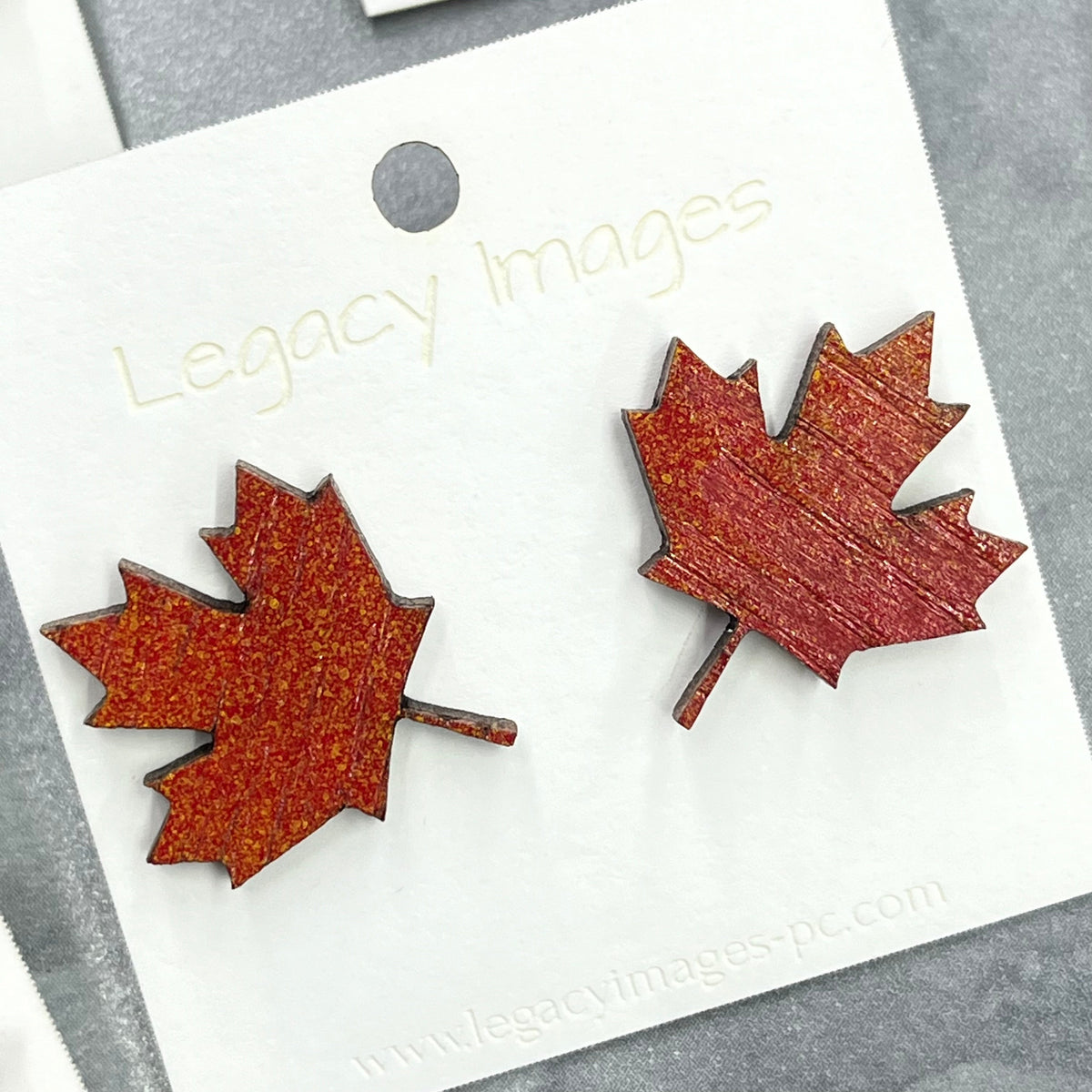 Fall Maple Leaf Earrings, Fall Wood Stud Earrings