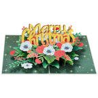 Floral Merry Christmas Pop Up Card by Paper Love