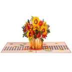 HugePop Harvest Bouquet Pop Up Card, With Detachable Bouquet, 10"x14" by Paper Love