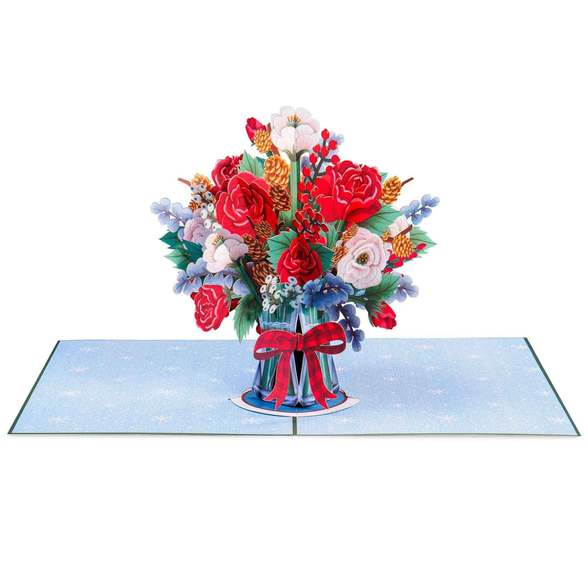 HugePop Joyous Flower Bouquet Pop Up Christmas Card by Paper Love
