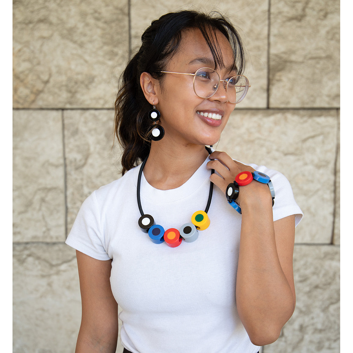 French Dot Pattern Necklace