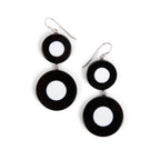 French Dot Pattern Drop Earrings (Black & White)