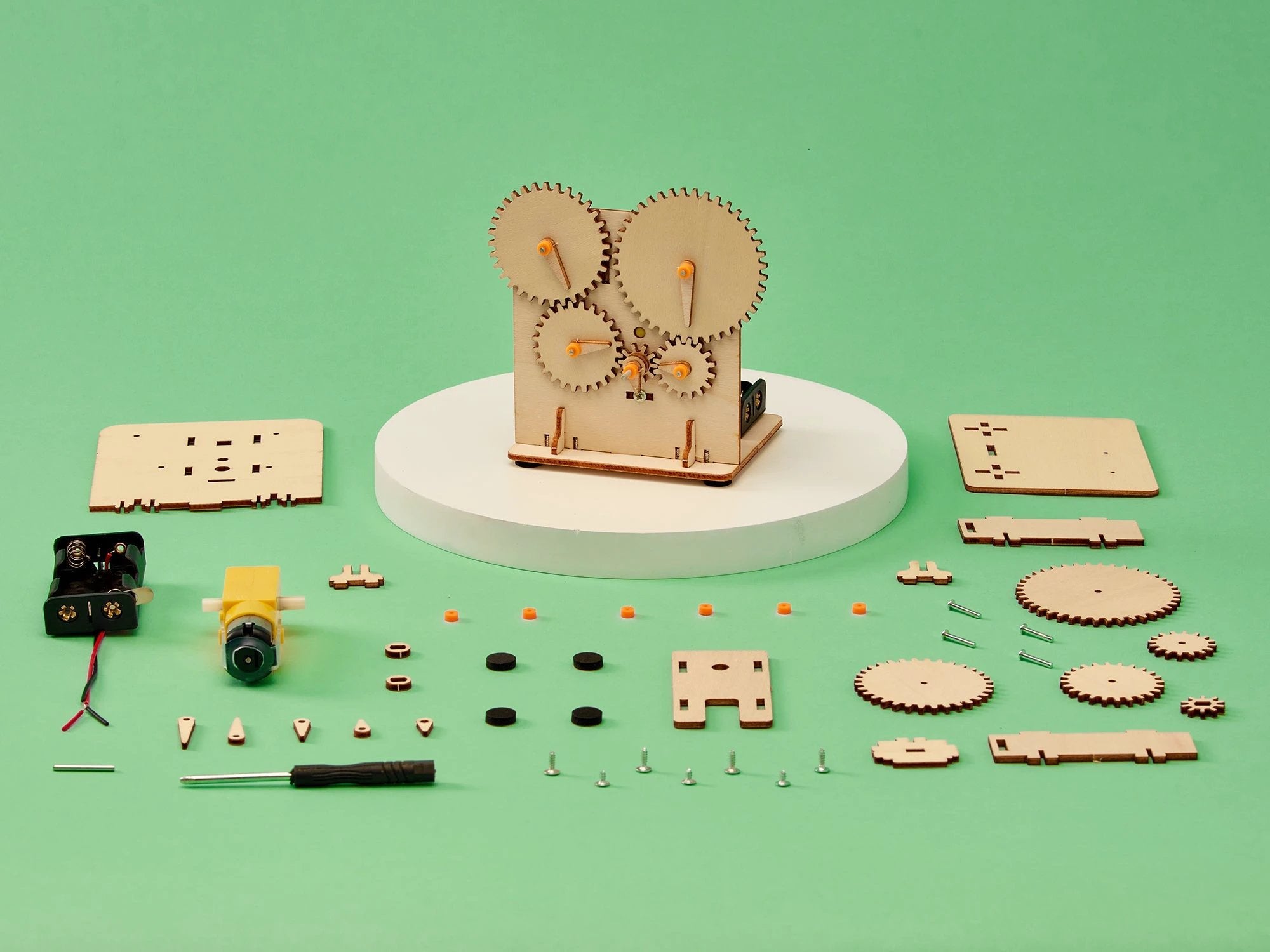 Gear Train DIY Kit, Educational STEM Toy by Kitsville