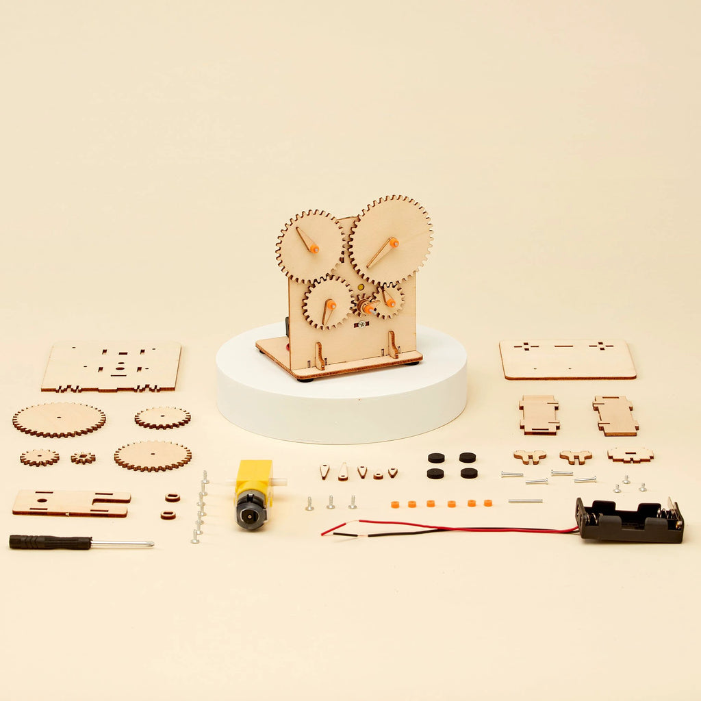 Gear Train DIY Kit, Educational STEM Toy by Kitsville