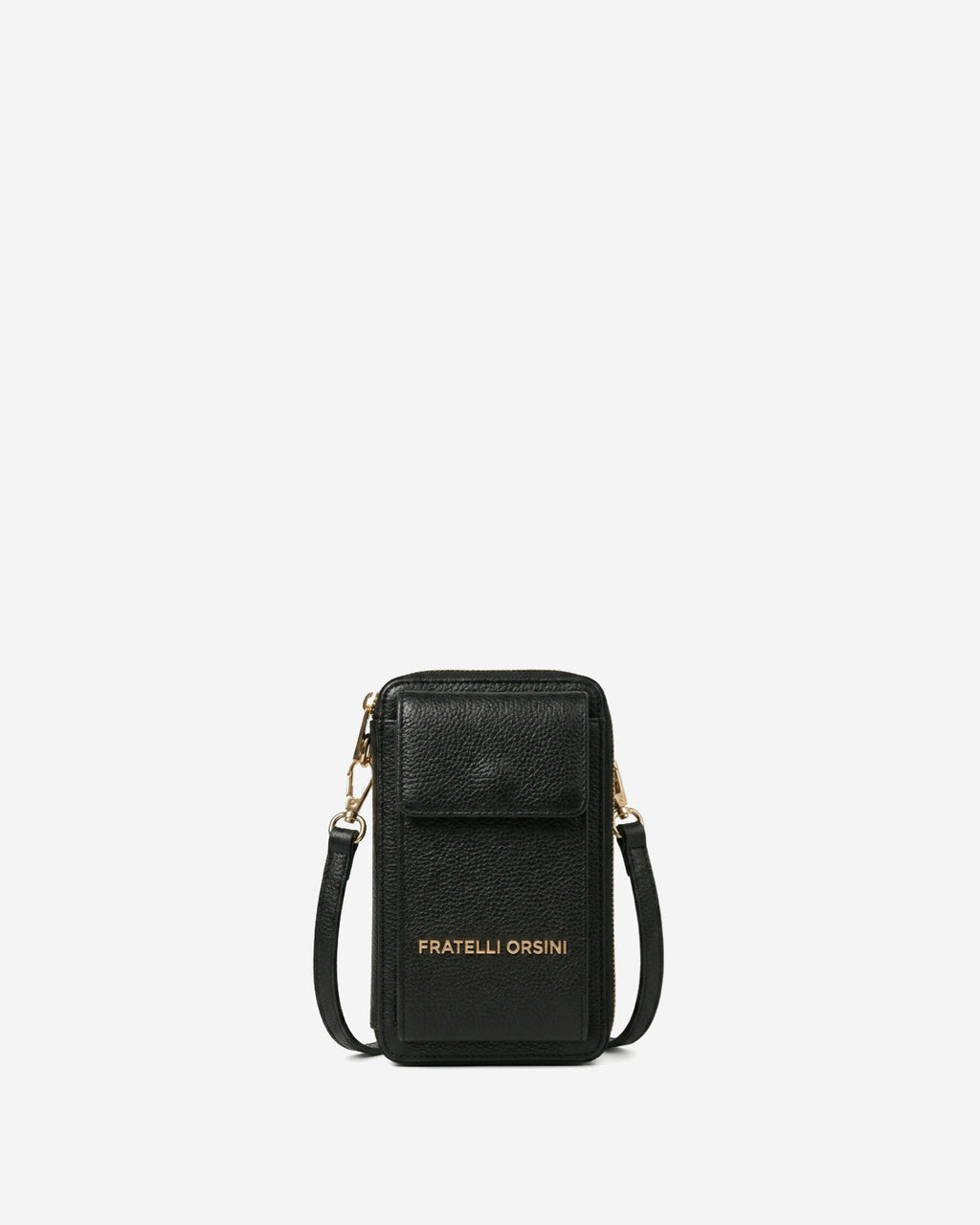 Giada (black) - Italian women's crossbody phone wallet with shoulder strap