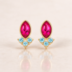 Girl Power Gemstone Leather Tag Earrings