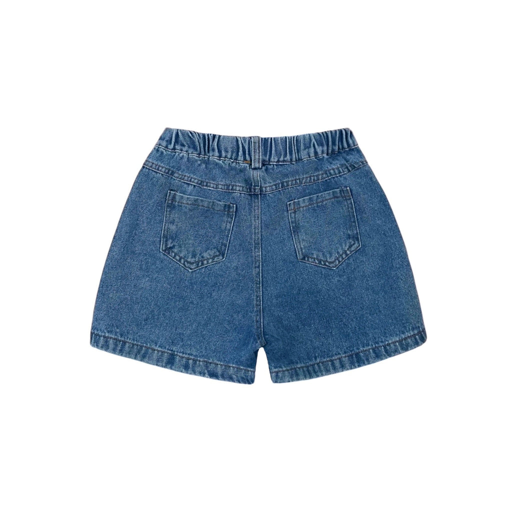 Girls' Denim Bow Skort in Medium Wash