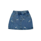Girls' Denim Bow Skort in Medium Wash