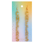 Glittery Cheers Letter Hook Earrings | Dangle Acrylic Novelty Jewelry by The Bullish Store