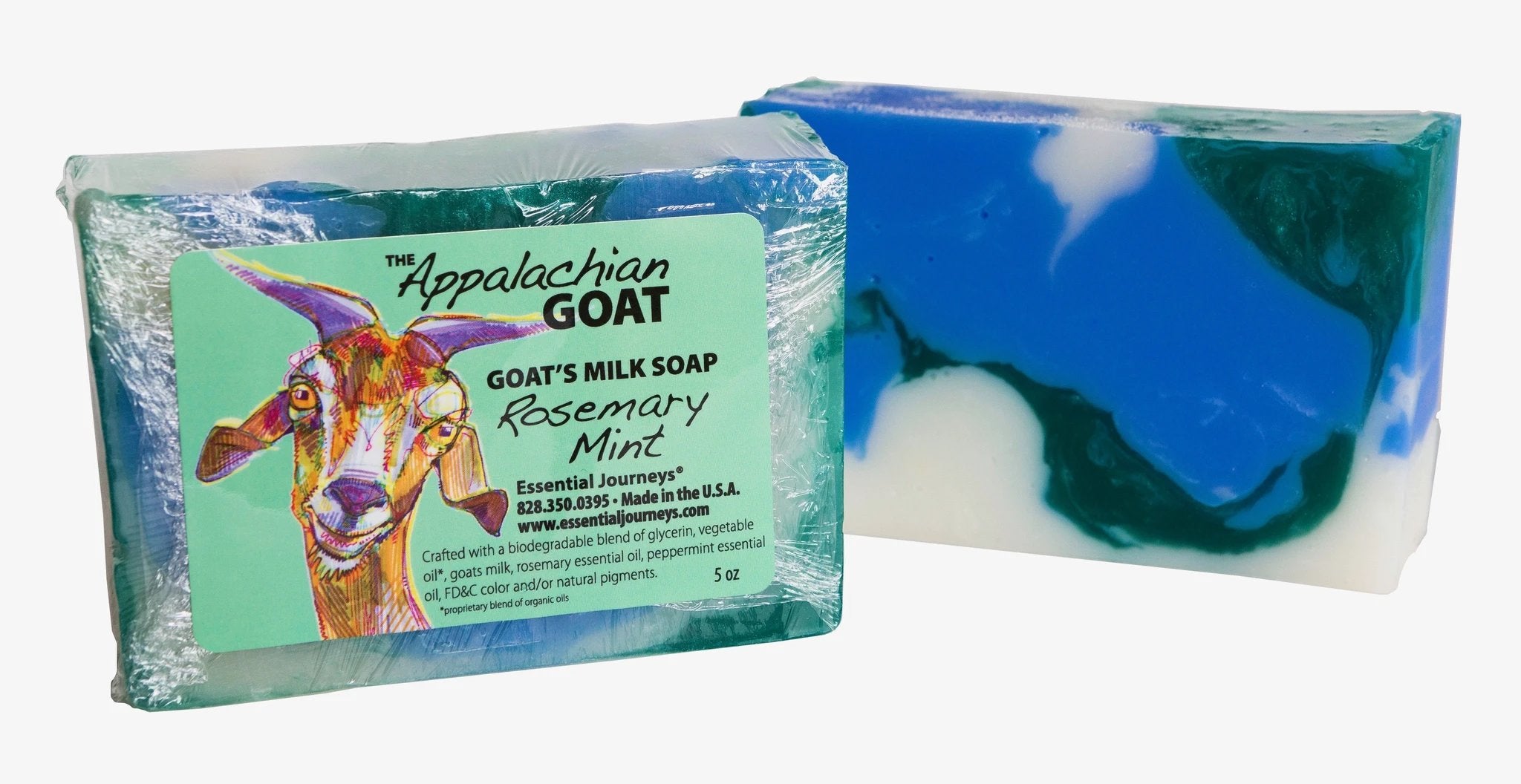 ROSEMARY MINT GOAT'S MILK SOAP SLICE 5 oz. by Essential Journeys
