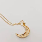 Golden Star Moon Inlaid Opal Pendant Necklace | Fashion Chain Jewelry by The Bullish Store