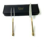 Luxury Carving Set – Handmade Stainless Steel with Golden Accents