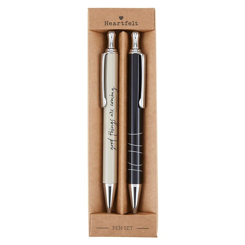Good Things Are Coming Pen Set | Set of 2 Giftable Pens in Box | Refillable by The Bullish Store