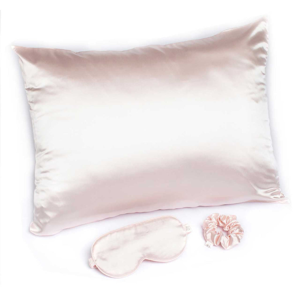 Goodnight Gorgeous Pink Satin Sleep Set | Pillowcase Sleep Mask Scrunchie Gift Set For Her