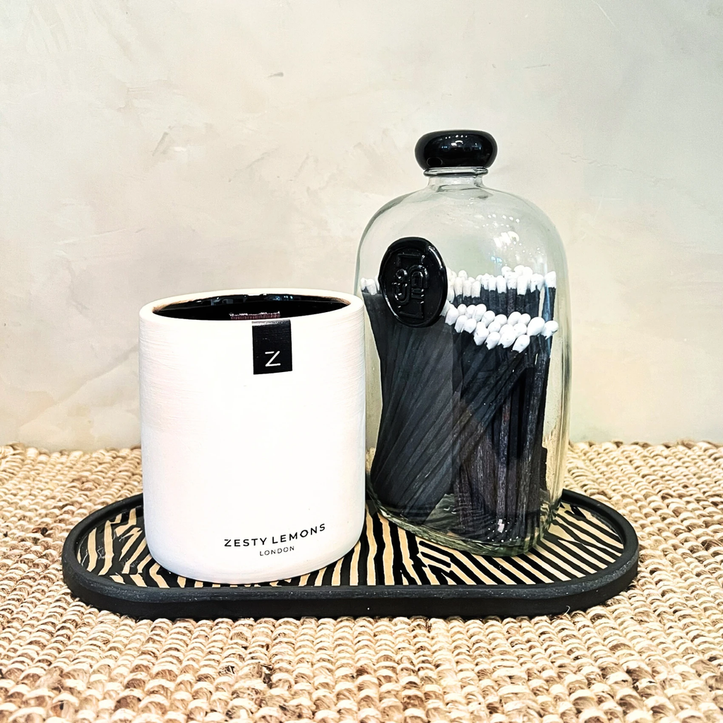 Avant Graphic Lacquered Oval Tray by Source by Studio Skara