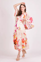 Grasie Floral Ruffle Maxi Dress by Raas
