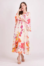 Grasie Floral Ruffle Maxi Dress by Raas