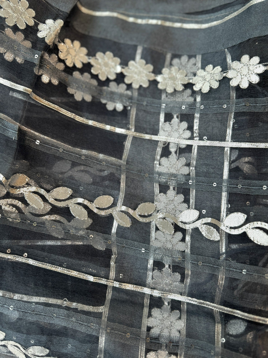 Dupatta with Silver Gota Work