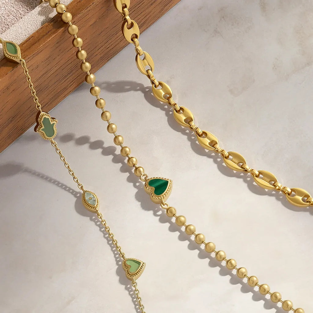 Blessed & Peaceful Malachite Heart Bracelet