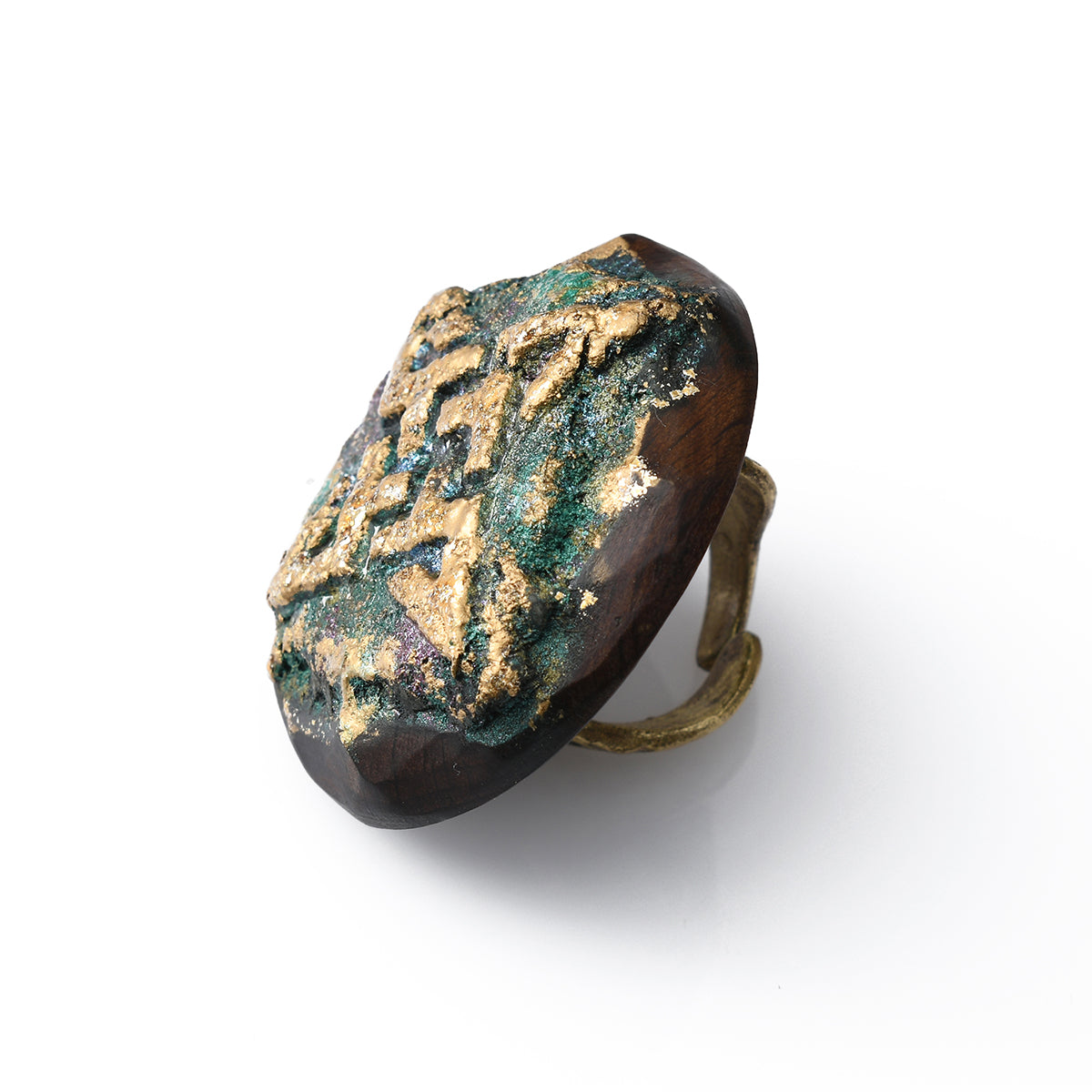 Green Symbol Wooden Ring