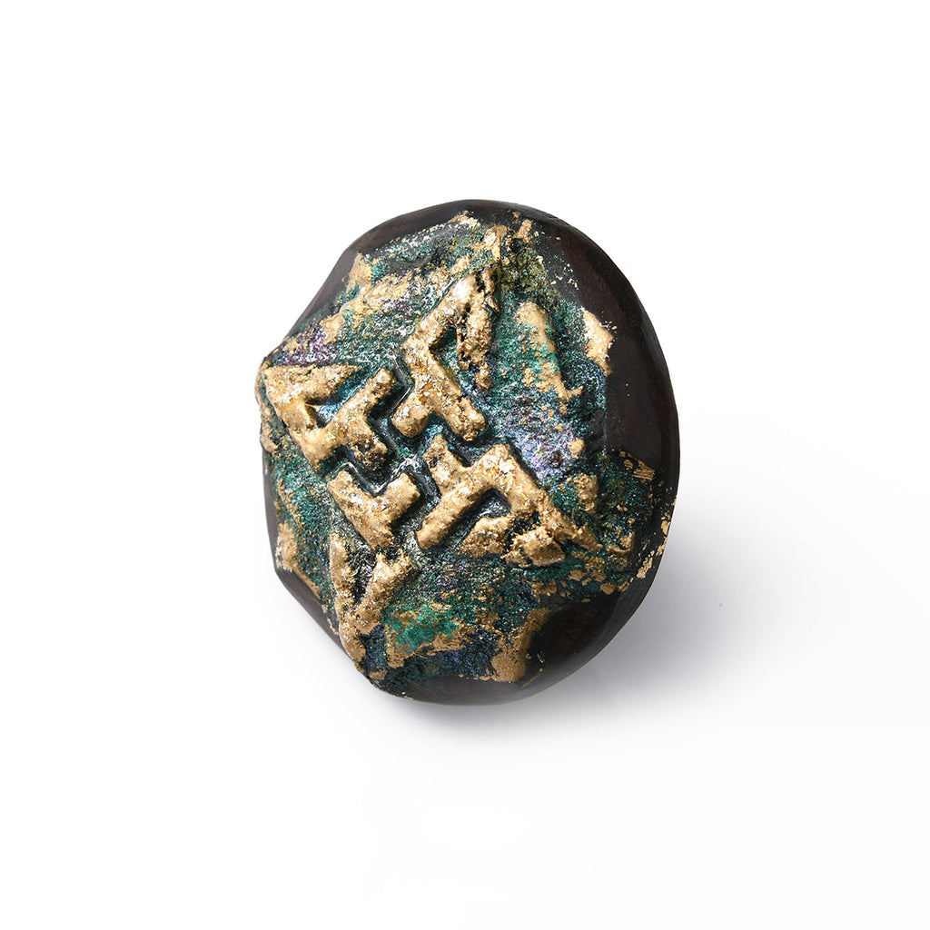 Green Symbol Wooden Ring