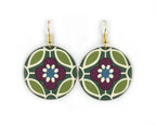 Groovy Green, Blue and Red Flower Print Earrings by Gracie Nicole