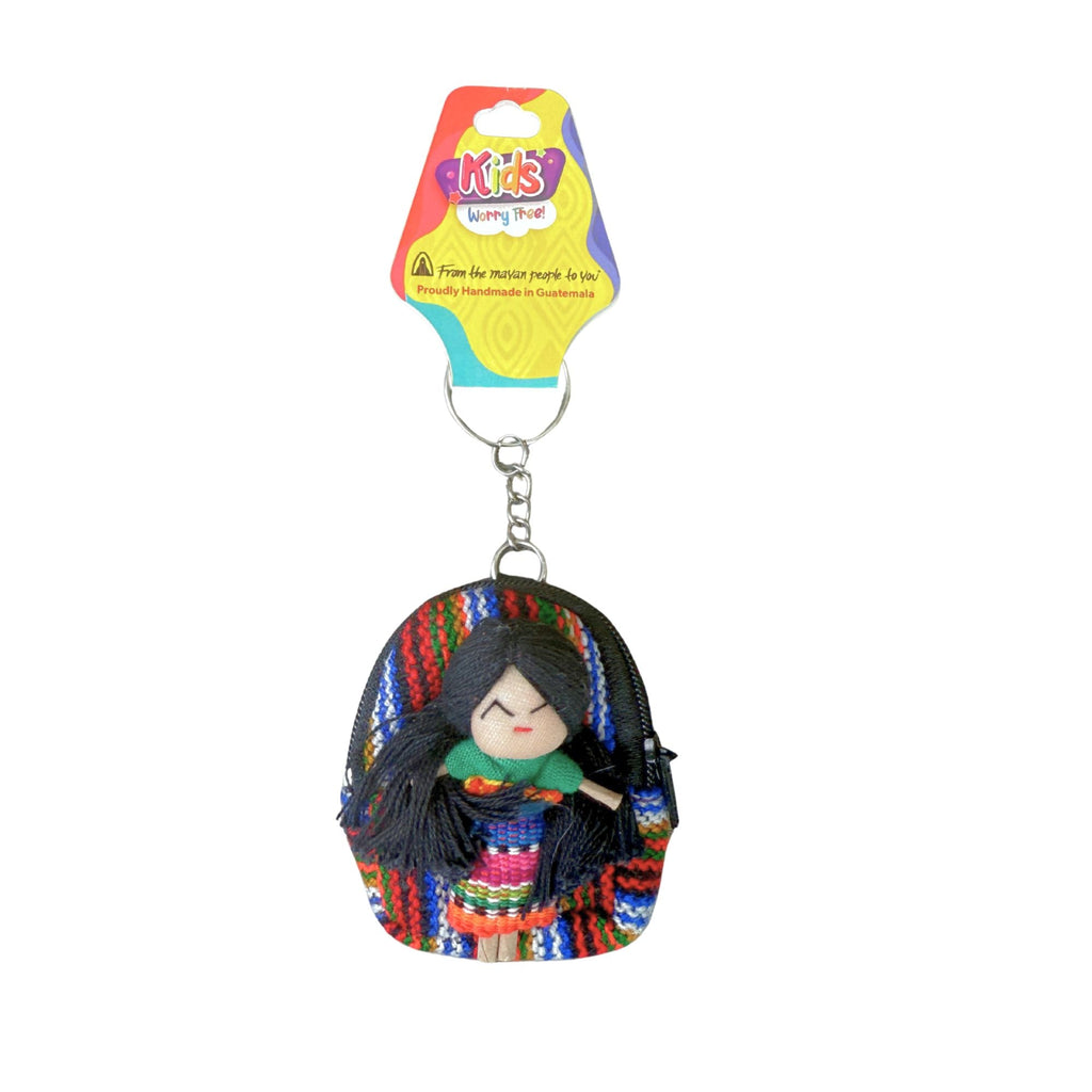 Guatemalan Worry Doll Backpack Charm & Keychain
