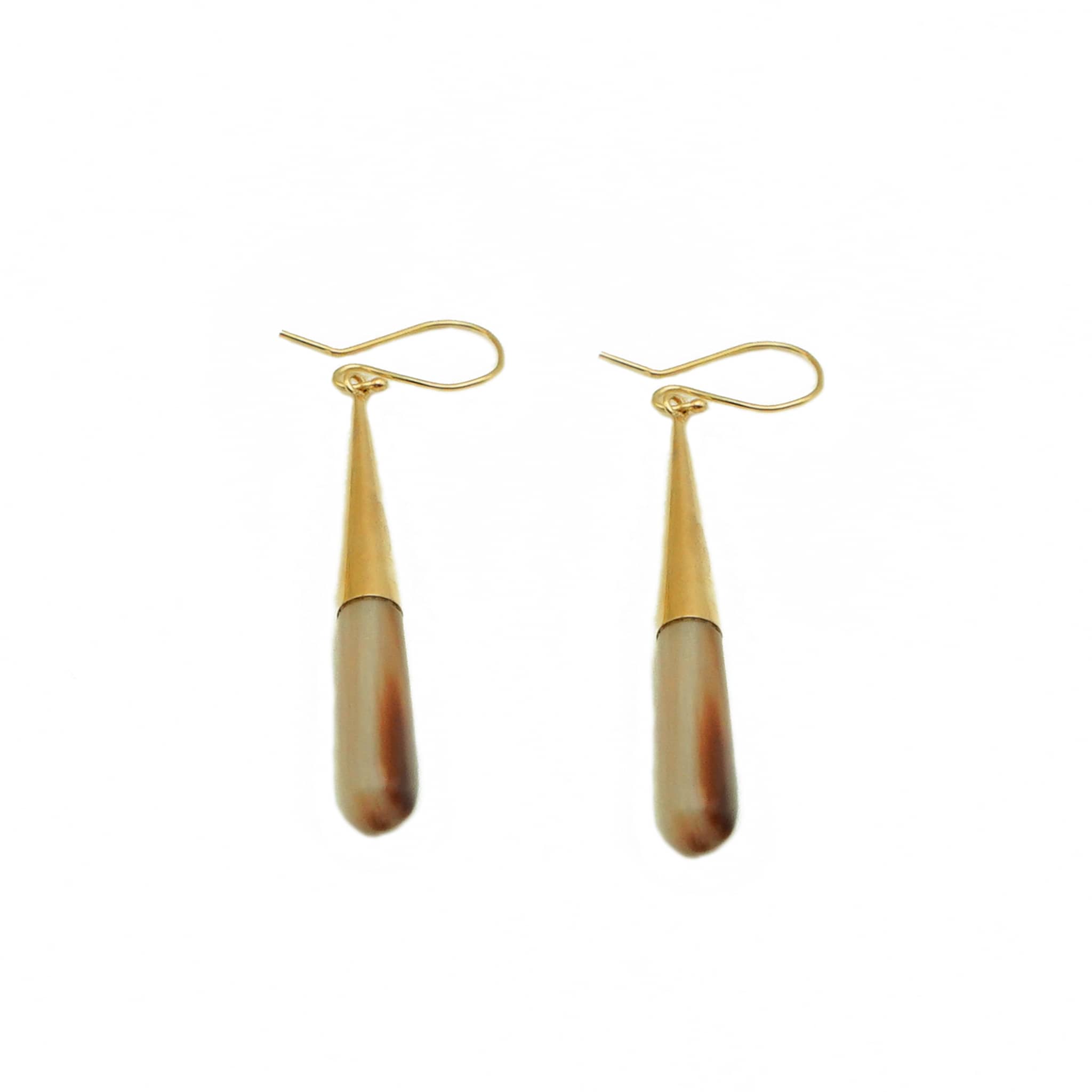 Guru Dangle Teardrop Horn Earrings