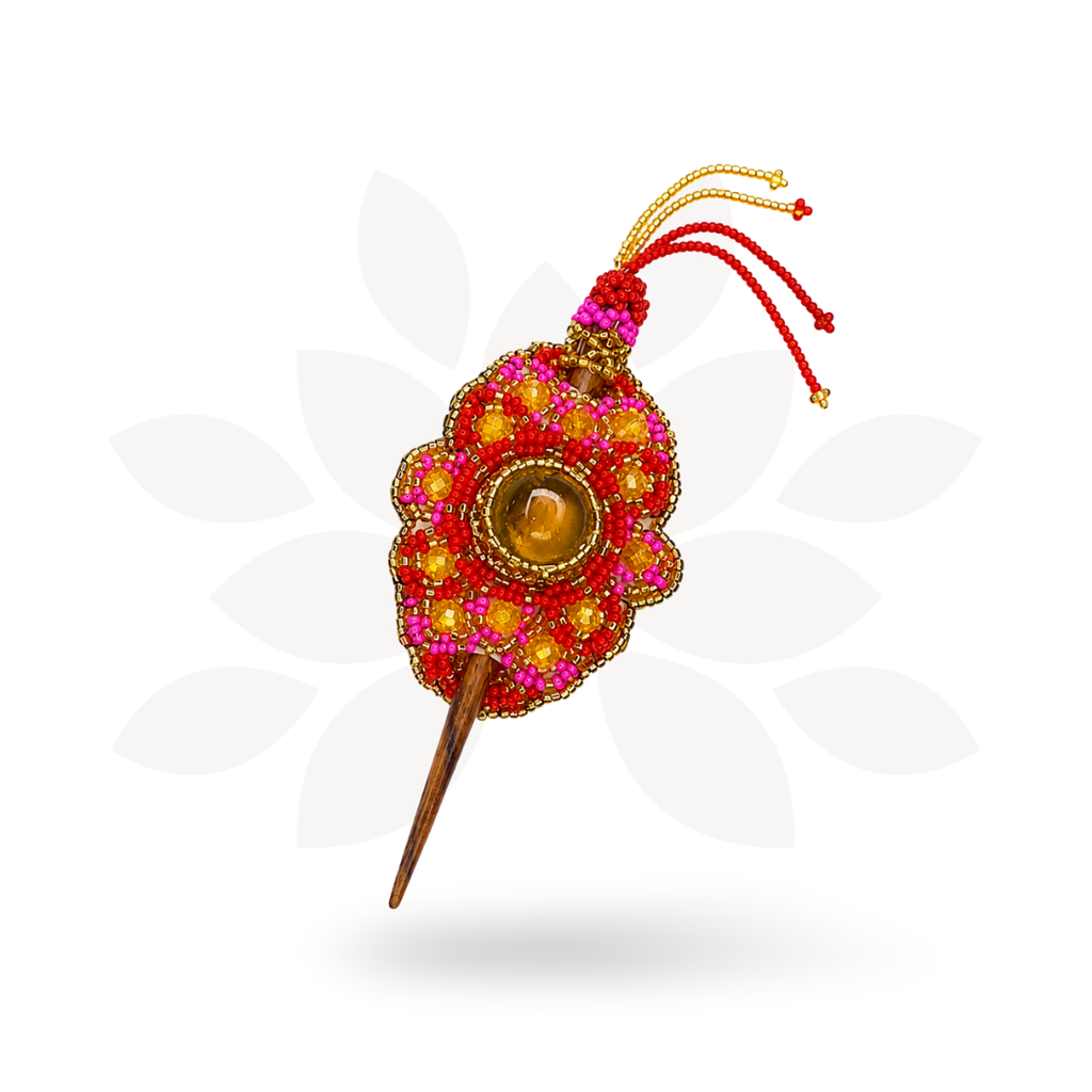 Michelle Seed Bead Hair Barrette - Guatemala