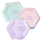 Sprinkles - Pastel Happy Birthday Large Paper Plates (Multi-Color Pack, 18 count) by Harlow & Grey