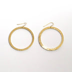 Sura Brass Circular Drop Hoop Earrings for Women