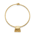 Addis Hammered Choker Necklace with a Rectangular Pendant
