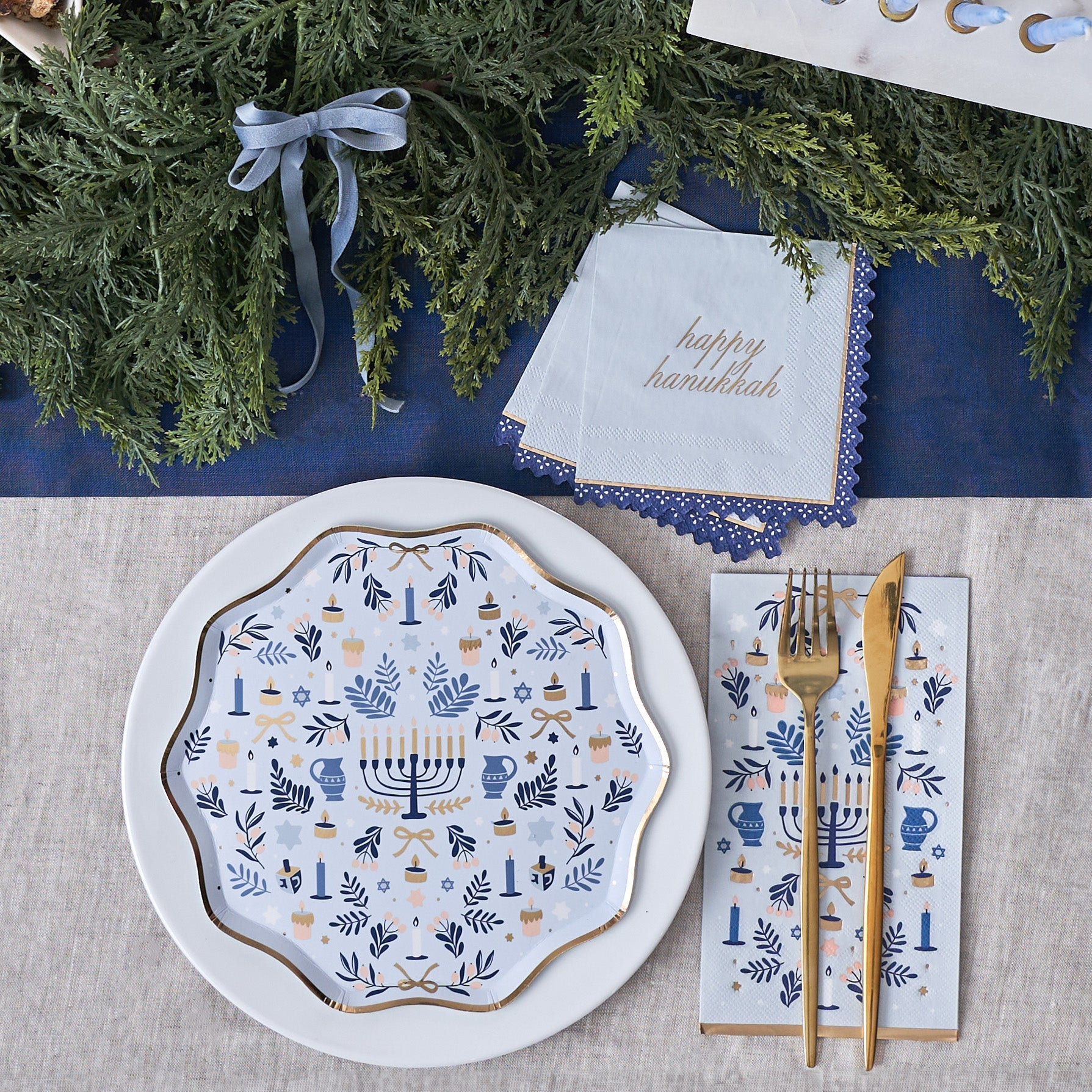 Modern Hanukkah - Small Paper Plates