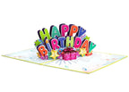 Happy Birthday Pop Up Card (Neon Green) by Paper Love