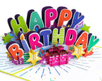 Happy Birthday Pop Up Card (Neon Green) by Paper Love