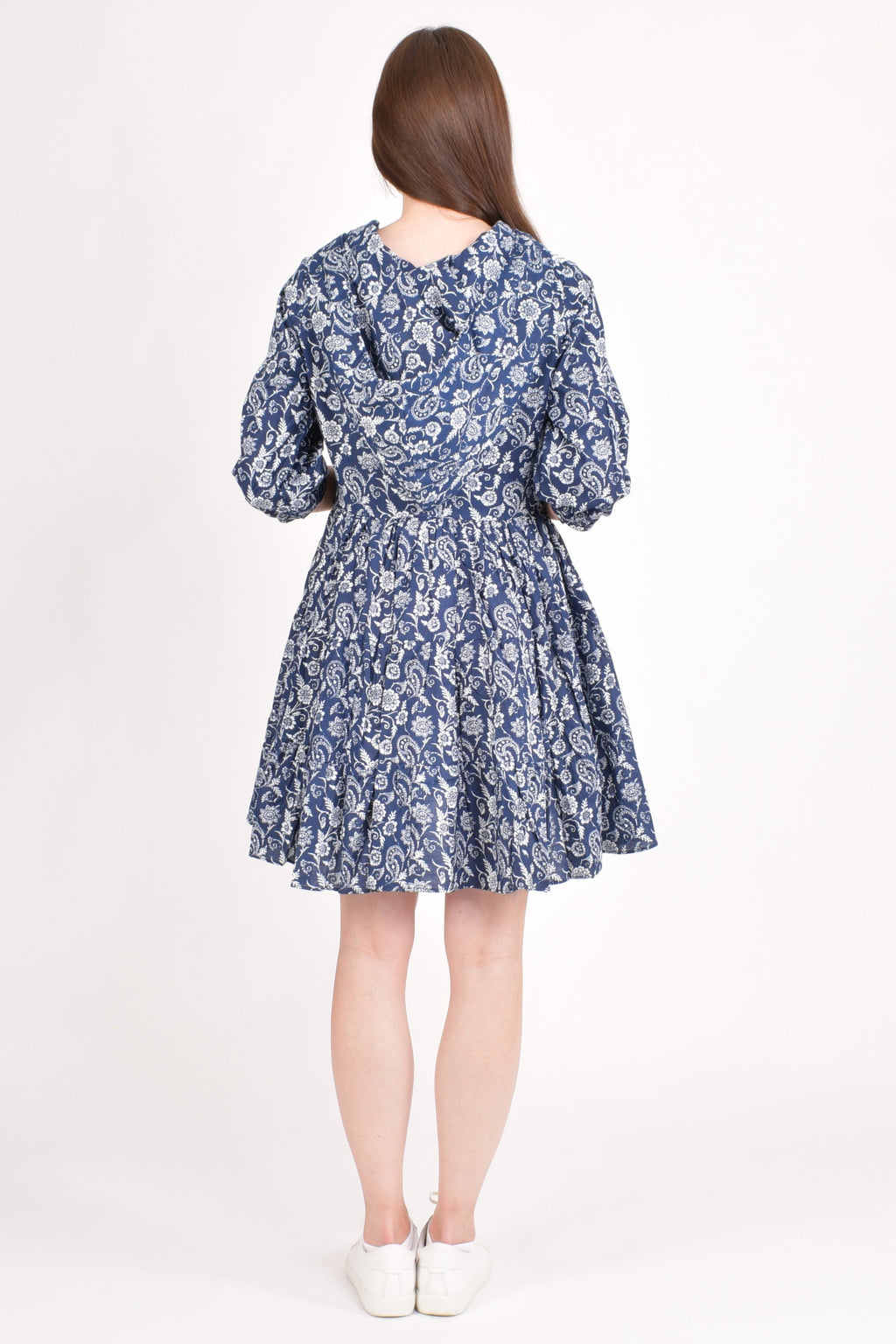 Harper Blue Embroidered Hoodie Mini Dress