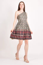 Hazel Boho One Shoulder Mini Dress by Raas