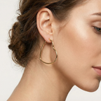 Heart Shaped Hoop Earrings (Silver or Gold) by The Bullish Store