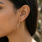 Heart Shaped Hoop Earrings (Silver or Gold) by The Bullish Store