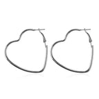 Heart Shaped Hoop Earrings (Silver or Gold) by The Bullish Store