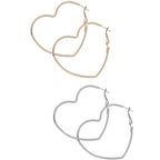 Heart Shaped Hoop Earrings (Silver or Gold) by The Bullish Store