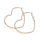 Heart Shaped Hoop Earrings (Silver or Gold) by The Bullish Store