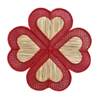 Heart Clover Handwoven Iraca Placemat by MacondoForever